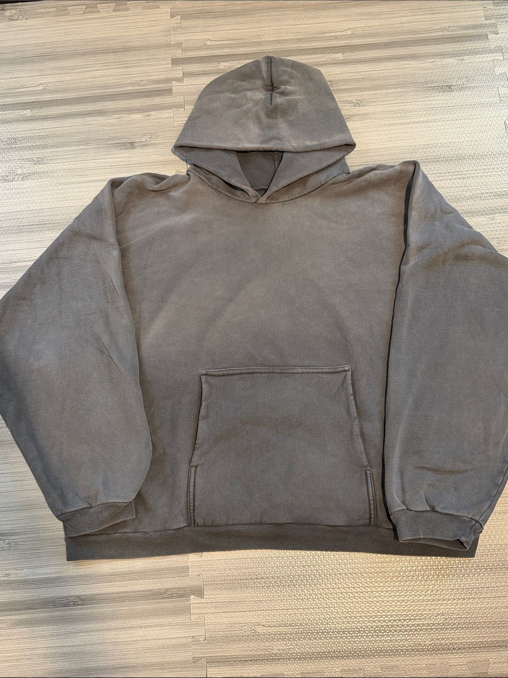 Los Angeles Apparel Potassium Sprayed Wide Oversized Pullover Gray Hoodie in M